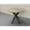 thumbnail image 6 of 31.5 Inch Round Dining Table, Small Circle Kitchen Table with Metal Black Legs for 2-4 people,Modern Dining Room Table, Brown (only table), 6 of 15