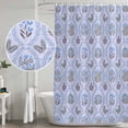thumbnail image 5 of Spring Floral Shower Curtain, Waterproof Shower Curtains for Bathroom, Retro Flowers Leaves Botanical Light Blue Washable Fabric Bathtub Curtain Set Bath Decor with 12 Hooks 72"x78", 5 of 8