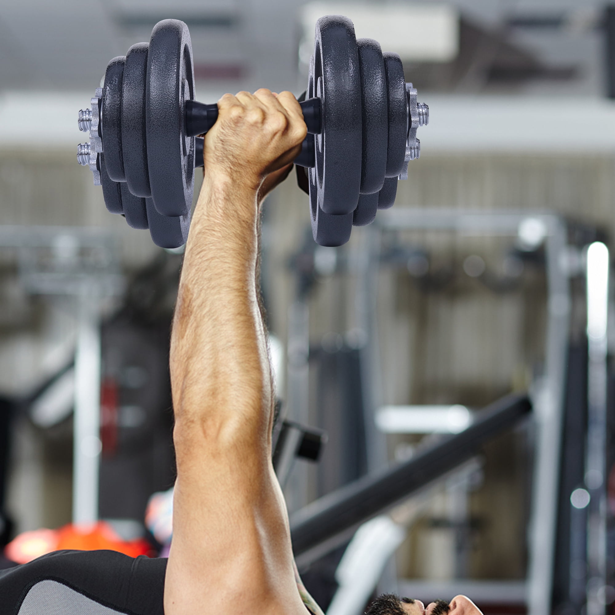 Adjustable Dumbbell Set, 22/33/44/66/105 lbs Metal Barbell 2 in 1 Weight Pair, Anti-Slip Handle, All-Purpose, Home, Gym, Office, Fitness (Barbell 105LB or 48.5LB Dumbbell Pair)