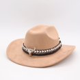 thumbnail image 4 of Eosunjian Cowboy Hat Polyester Lightweight Cowboy Hat Cowboy Hat for Women Men Brim Western Style with Bull Head Band Decoration Lightweight for All-day, 4 of 8