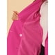 thumbnail image 5 of Abrigo de trench de longitud media con cinturón y doble botonadura para mujer Inspire Chic en rojo rosa, 5 of 7