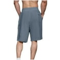 thumbnail image 3 of cfhntfmh Gym Shorts for Men Cotton Soft Elastic Waisted Linen Shorts Loose Wide Leg Athletic Running Workout Shorts, 3 of 5