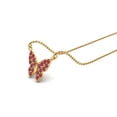 thumbnail image 2 of 3MM Round Ruby Glass Filled 925 Sterling Silver Gold Vermeil Dragonfly Butterfly Women Chain Necklace Insect Jewelry, 2 of 3