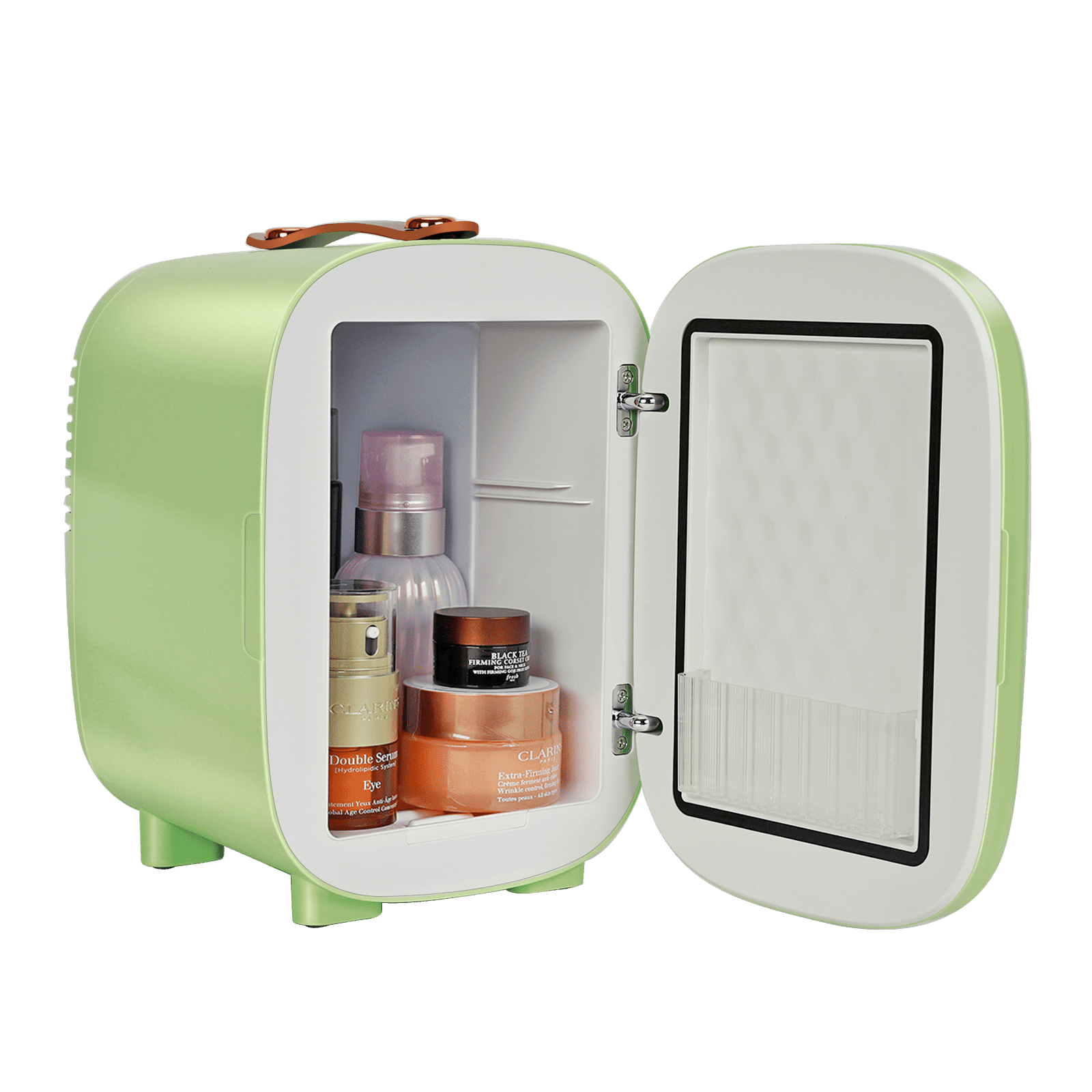 Caynel 5L Portable Retro Mini Fridge 6-can Mini Refrigerator,Green