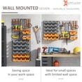 thumbnail image 3 of 44PC Wall Mounted Storage Bins Parts Rack Kit with 2 Colour Parts, Hardware Screw Tool Organizer with Storage Bins, Pegboard and Hooks, Garage Plastic Organizer, Orange, 3 of 9