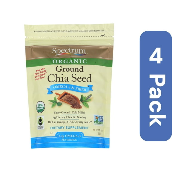 Spectrum Essentials Organic Chia Seed Ground 10 oz (Pack of 4)