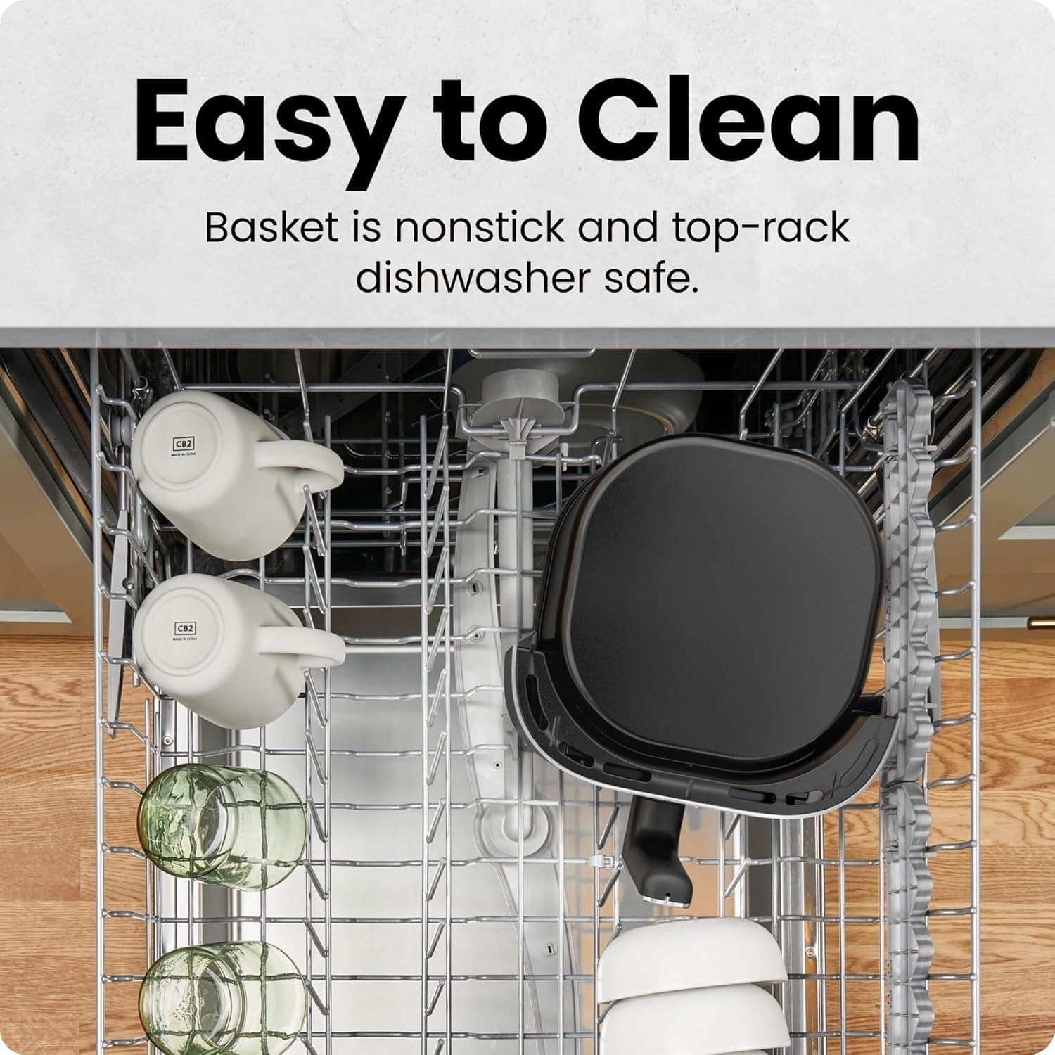Air Fryer – 6 QT Compact Airfryer for Quick & Easy Meals in Minutes, Features Hi-Fry Technology for Extra Crisp, Touchscreen Controls with 4 Presets, Nonstick & Dishwasher Safe Basket - Black