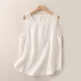 thumbnail image 2 of cfhntfmh Tank Tops for Women Solid Basic Sleeveless Round Neck Retro Vest Summer Casual Flowy Blouses Tee Shirts, 2 of 4