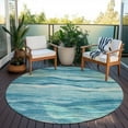 thumbnail image 6 of Addison Rugs Chantille Indoor/Outdoor Transitional Geometric, Abstract Turquoise Washable Round Rug, 8' x 8', 6 of 6