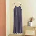 thumbnail image 5 of Women's Solid Color Crew Neck Spaghetti Strap Mini Nightgown, Loose Sleeveless Casual Home Sleep Slip Dress Dark Gray XXXXL(XXXXL), 5 of 8