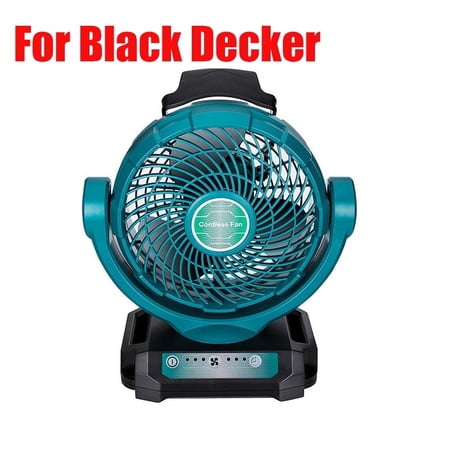 Cordless Electric Fan For 14.4V 18V 20V Li-ion Battery For Bosch For Makita BL1415 BL1830 For Milwaukee For Dewalt DCB200 DCB205 (USB & DC PORT ADAPTER OFFERED) for Camping, Garage, Kitchen, Office