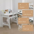 thumbnail image 3 of Twister.CK Kids Study Desk with Adjustable Chair, Study Table Chair Set with Buttetin Board, Pen Holders, Student Art Table for Boys Girls, White, 3 of 8