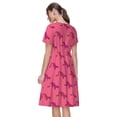 thumbnail image 2 of Bixox Robe d'Été à Manches Courtes pour Femmes Robe Ample Longueur Genou avec Poches-Imprimé Léopard, 2 of 7