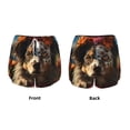 thumbnail image 3 of Pofeuu Flower Crown Dog Print Women's Athletic Shorts Running Workout Shorts Tummy Control Quick Dry Gym Shorts with Pockets Double layer sports shorts-X-Large, 3 of 7