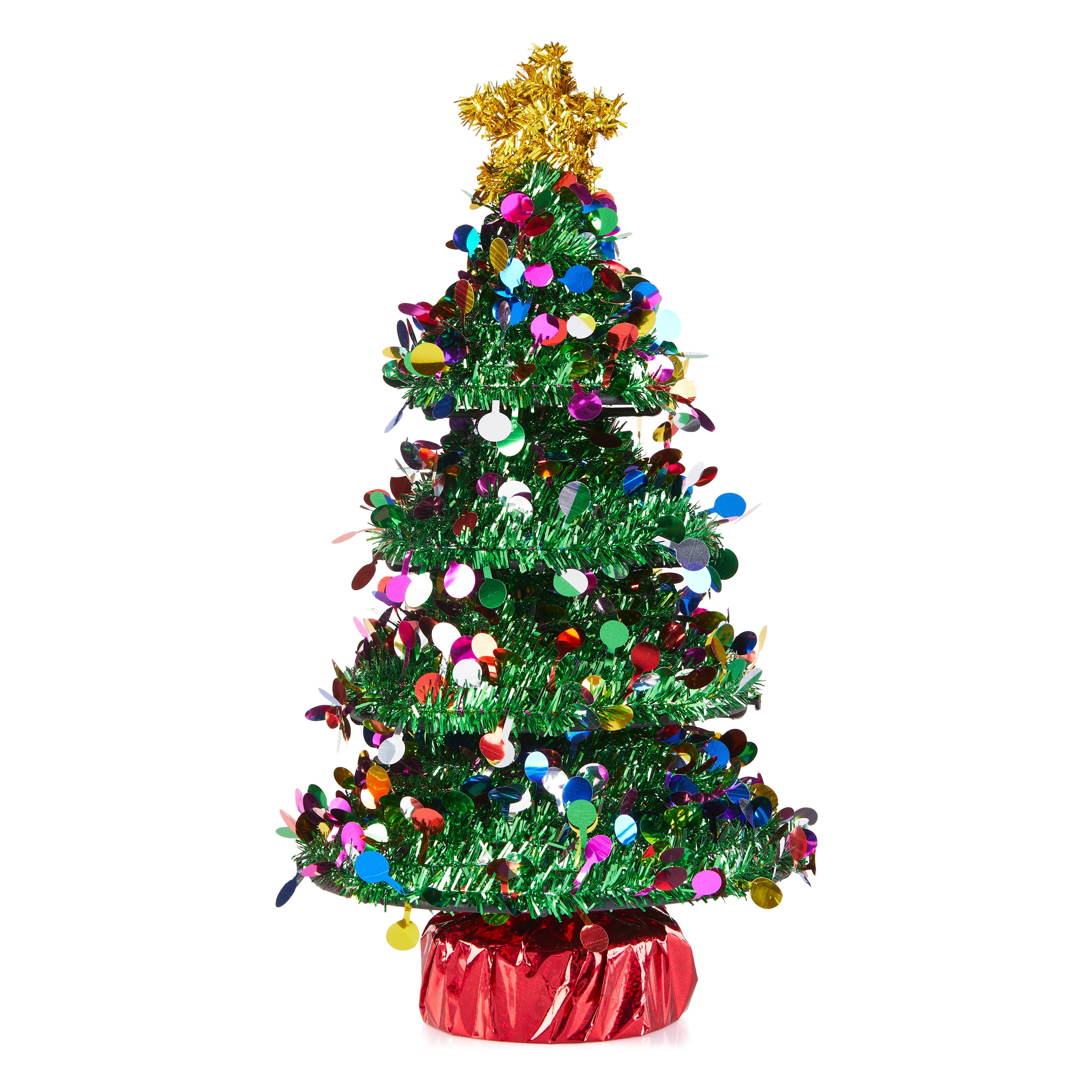 Holiday Time 3D 16" Tinsel Christmas Tree