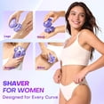 thumbnail image 3 of Electric Razors for Women Legs, 7D Rechargeable Body Shaver, IPX7 Waterproof Wet Dry Electric Shaver, Lady Hair Remover for Face Underarm Pubic, Purple, 3 of 8