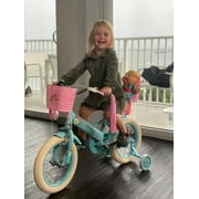 JOYSTAR Little Daisy 14 Inch Kids Bike for 3 4 5 Years Girls with Handbrake Children Princess Bicycle with Training Wheels Basket Streamer Toddler Cycle Bikes Blue