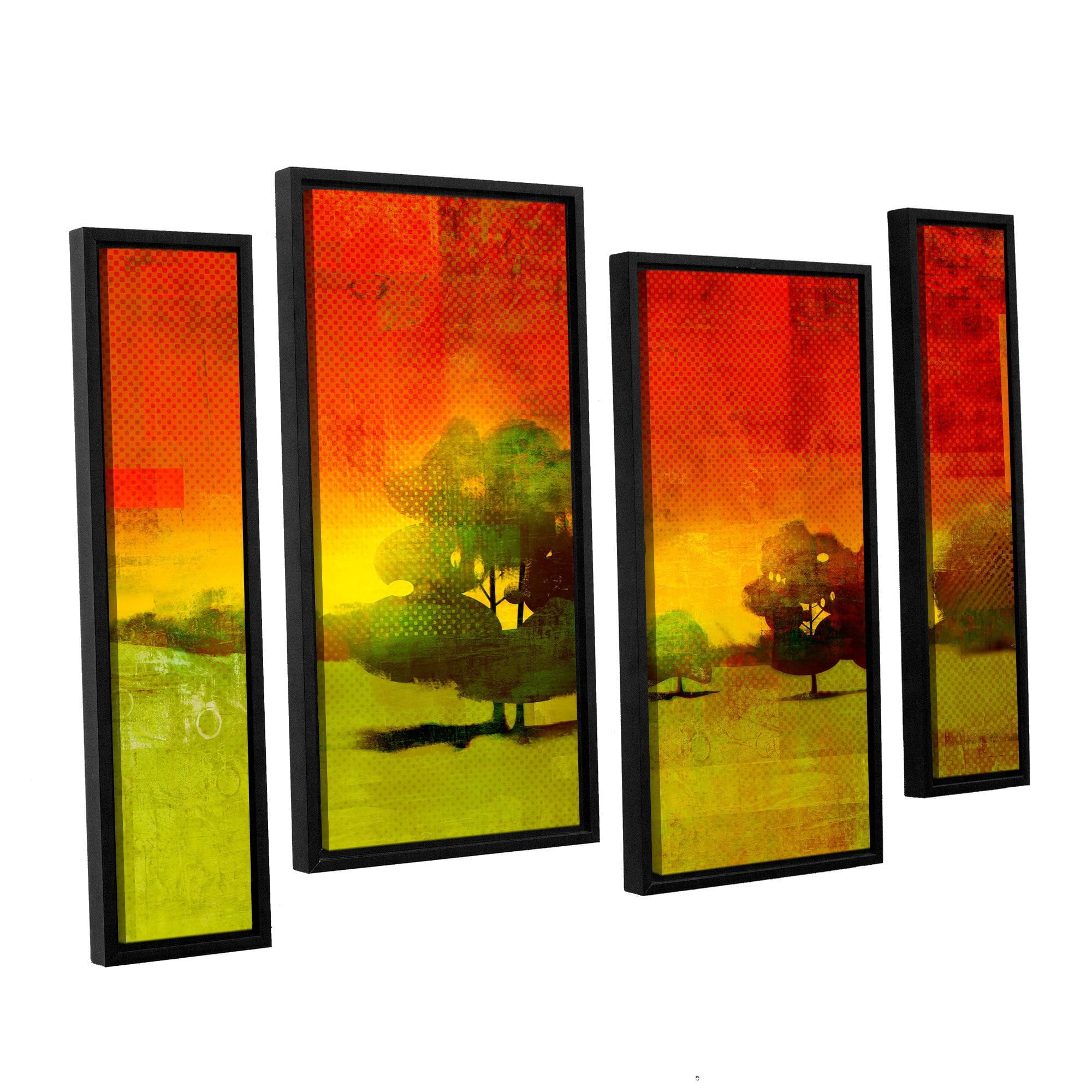 ArtWall Greg Simanson "Tree Study" 4-Piece Floater Framed Canvas Staggered Set