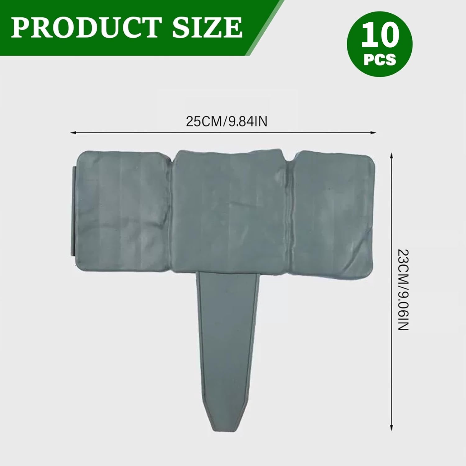 10 Pcs Landscape Edging Border Garden Edging Border Imitation Stone Form Design Plastic Lawn Edging Fencing No Dig Yard Edging Border for DIY Yard Landscaping Flower Bed and Grass,Gray,Topboutique