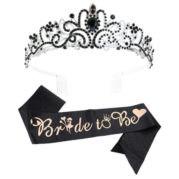 ZYHARUKO Hen Party Bride To Be Headband Crown Sash Accessory for Bride Hen Night Bachelorette Party Decorations Gift