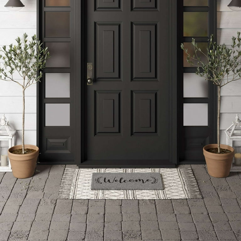 Barnyard Designs ‘Welcome to Our Home’ Doormat Welcome Mat for Outdoors, Large Front Door Entrance Mat, 30x17, Brown
