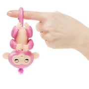 Fingerlings Glitter Monkey- Rose (Pink Glitter) - Interactive Baby Pet - By WowWee