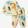 thumbnail image 4 of Avrntta Kids Unisex Soft Sweatshirt Set Animal Print Crewneck Tops Sweatsuit Pants Casual Outfit, 4 of 8