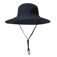 thumbnail image 3 of TISHITA Chapeau Homme Protection Extérieure Grand Bord Randonnée Bleu Marine, 3 of 7