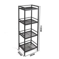 thumbnail image 3 of 4 Tier Bathroom Shelves, Freestanding Rustic Home Organizer, Space-Saving Metal Storage Shelving Unit for Living Room, Bedroom, Kitchen, Office, Black, 3 of 4