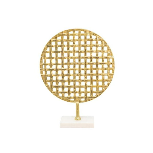 Sagebrook Home 15571-01 Treillis Rond de 18 Po sur Fond en Marbre&44; Or