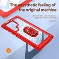 thumbnail image 7 of Allytech Clear Case for Samsung Galaxy S23 Ultra, Slim Case with Metal Ring Kickstand, Armor Lens Protection Shockproof Anti-Fingerprint Soft TPU Frame + Hard PC Back Protective Case - Red, 7 of 7