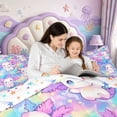 thumbnail image 5 of Manfei Amphibian Axolotl Print 7-Piece Twin Bedding,Aquatic Animal Bedding Comforter Set,Colorful Stars Reversible, 5 of 7