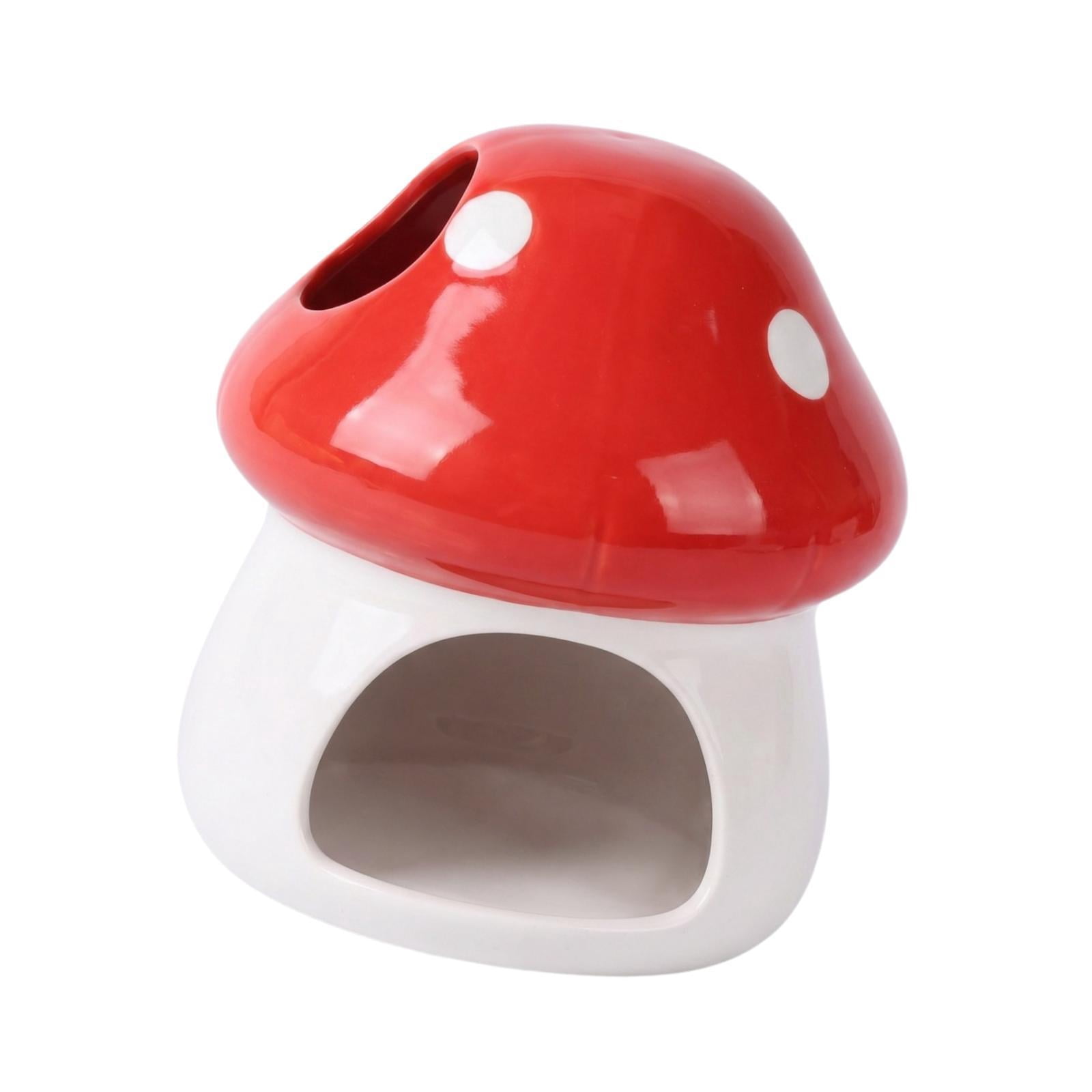 Dualoai Ceramic Hamster House Cute Guinea Pig Hideout for Rats Dwarf Hamster Gerbils Red
