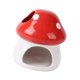 thumbnail image 4 of Casita de cerámica para hámster, refugio multiusos resistente para animales pequeños, con forma de seta. Rojo, 4 of 9
