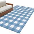 thumbnail image 2 of 3x5 Washable Area Rug, Sky Blue Plaid Non-Slip Rectangle Rug for Living Room Bedroom, Sky Blue Gradient Indoor Low Pile Floor Mat for Home Decor, 2 of 9