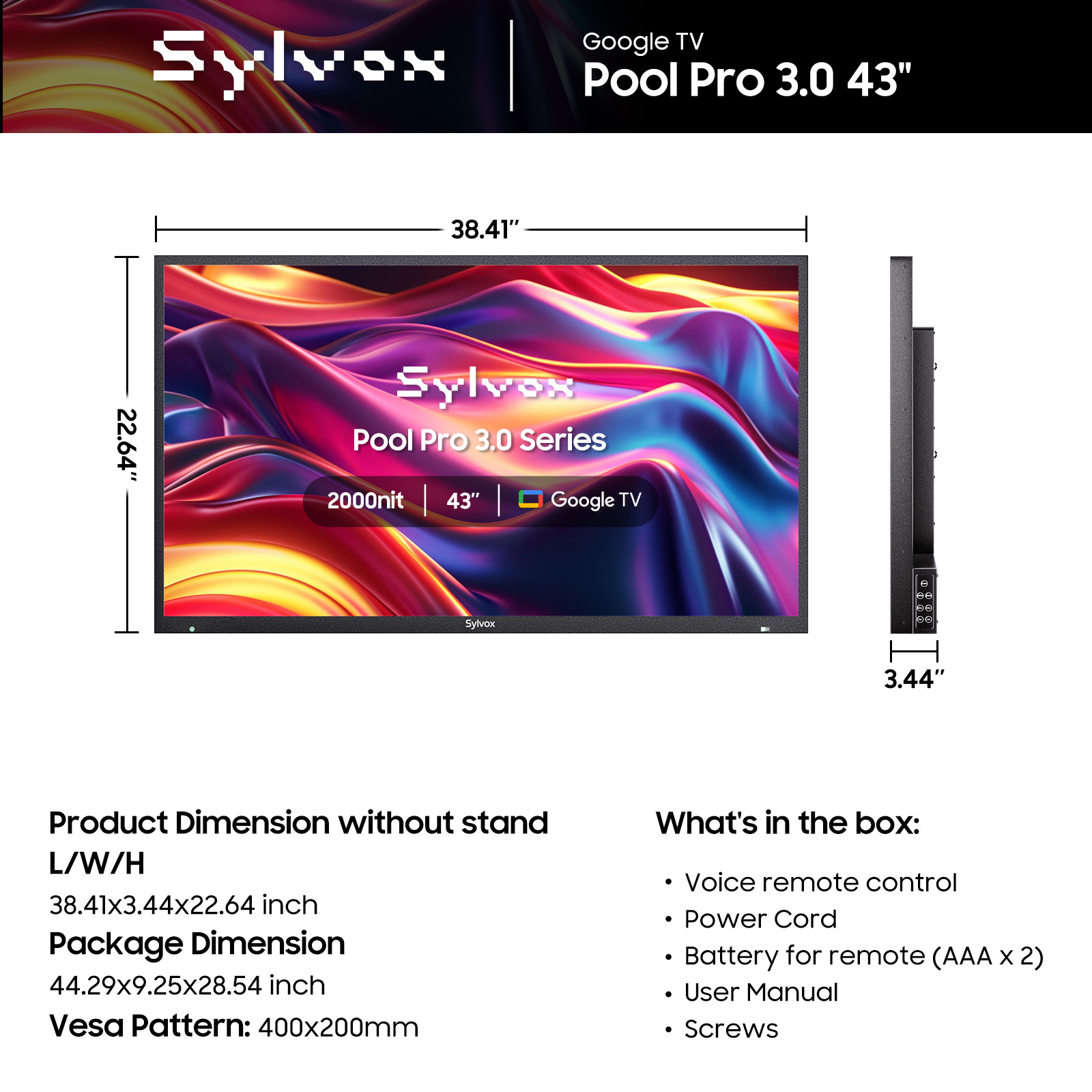 Sylvox 43" 4K Outdoor Smart TV with Google TV photo 5