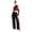 Red, variant on Women Modern Contemporary Dance Practice 3-piece Lyrical Dancewear Mesh Tops Pants Suit for Hip-hop Blue XXL