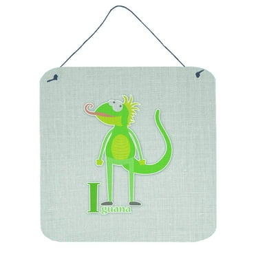 Carolines Treasures BB5734DS66 Alphabet I for Iguana Wall or Door Hanging Prints 6HX6W multicolor