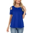 thumbnail image 3 of ANYJOIN Womens Casual Summer Tunics Tops Short Sleeve Cold Shoulder Shirts, 3 of 6