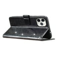 thumbnail image 7 of For iPhone 11 Pro Max Wallet Case Bling Shiny Premium PU Leather with RFID Blocking Card Slots Holder Magnetic Flip Kickstand Shockproof Wrist Strap Cover For iPhone 11 Pro Max, Black, 7 of 7