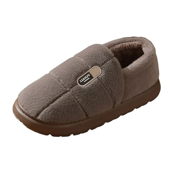 Yindaity Men Slippers Men's Slippers Comfy Warm Plush House Shoes Coffee,12