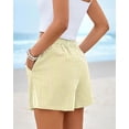 thumbnail image 6 of FreshPretty Casual Striped Shorts for Women Spring Summer Elastic Waist Y2K Lounge Vacation Beach PJ Bottoms Clothes, 6 of 9