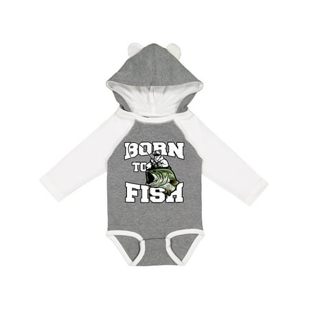 

Inktastic Born to Fish Gift Baby Boy or Baby Girl Long Sleeve Bodysuit