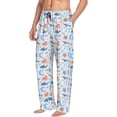 thumbnail image 6 of Picia Ocean animals Pattern Mens Soft Woven Cotton Elastic Waistband Sleep Pajama Pant Lounge Sleep Pant With Pockets And Drawstring-X-Large, 6 of 6