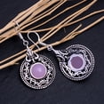 thumbnail image 2 of Natural Rose Quartz Gemstone Handmade 925 Sterling Silver Earring 2", 2 of 2