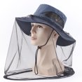 thumbnail image 4 of Fnochy Head Net Hat - Safari Hat Sun Hat Bucket Hat Fishing Hat with Netting Net Mesh for Men/Women - Navy, 4 of 8