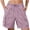 *Pink, variant on ClodeEU Women's Elastic Waist Cargo Knee Length Shorts with Pockets ,Casual Summer Bermuda Pants Pink,Womens Plus S