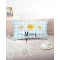 thumbnail image 4 of 12 x 20 Inch Spring Floral Pillow Cover - ''Bloom'' Daisies Farmhouse Rustic Cushion Case, Perfect for Sofa Couch Country Home Decor(Blue), 4 of 6