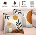 thumbnail image 4 of Boho Abstract Sun Pillow Covers Mid Century Modern Throw Pillow Covers Minimalist Geometric Leaf Decorative Pillow Cases Bohemian Line Art Pillowcase 18x18 Set of 2 for Outdoor Couch Patio, 4 of 6