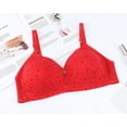 thumbnail image 4 of Plus Size Bras for Women, Audhol Women Lady Plus Size Gathered Bra Adjustable Pair of Thin Breast Cup Underwear Supportive Bras for Women Red 46, 4 of 4